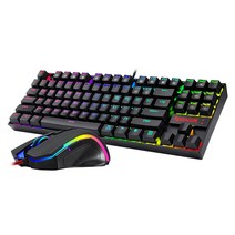 리드래곤 기계식 RGB 게이밍 키보드 마우스 세트 적축, K552RGB-BA, 블랙, 텐키리스