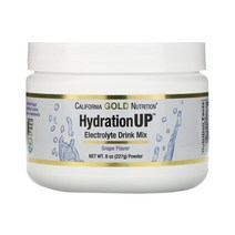 캘리포니아골드뉴트리션 HydrationUP 전해질 음료 혼합 분말 포도맛 227g 칼슘 칼륨 비타민C 함유, 1개, 기본