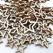 나무 공예 DIY 프로젝트 선물 태그 홈 장식에 대 한 50pcs 미완성 된 컷 아웃 스타 모양의 조각114566, 20mm 0.78inch