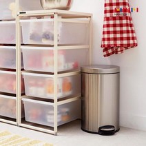 [한샘] 심플라운드 스텐페달 휴지통 12L, 색상:01.심플라운드 스텐페달 휴지통 12L