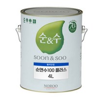 노루페인트 순앤수100 플러스 친환경 수성페인트 4리터 무광 내부용, 미색2, 4l, 1개