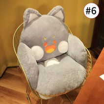 방석 등받이쿠션 카와이 만화 좌석 쿠션 플러시 고양이 베개 의자 소파 등받이 쿠션 부드러운 허리 지원 홈 장식 크리스마스 선물 의자쿠션, 50x60cm, S6 Seat Cushion