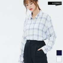 에이치커넥트 에이치커넥트 여성 슬림핏 레이온체크셔츠_30211-120-204-25