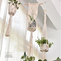 !i 모던마크라메 【DIY 화분걸이 9종 키트 행잉플랜트 마크라메 재료】 클래스위빙룸 모던마크 :od: ju22* 68753C Ea~, C TYPE (핑크)