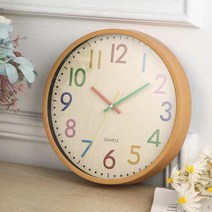 스위트빈 무소음 우드패턴 인테리어 벽시계 30cm 4종, 레인보우