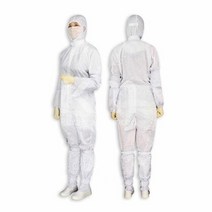 케이엠 방진복 후드 크린룸 작업복 무진복 원피스 H2, 화이트S