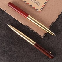 각인가능 앤틱 우드 황동 볼펜 스러운볼펜 글자각인볼펜 글씨각인볼펜 각인펜 입사선물 졸업선물, 다크브라운