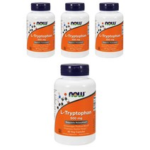 나우푸드 L-트립토판 500mg 베지 캡슐, 60정, 4개