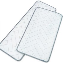 제로벨 말랑 폭 60cm 주방 싱크 매트 발매트 홈 키친 거실 현관 욕실 다용도매트, 헤링본 백색