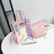 선물 가방 낚시 굿즈 힙쌕 가벼운 명품 대리기사 이타백 투명 PVC가방 골프볼 20대, 핑크색