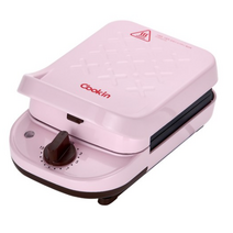 키친플라워 쿠킨 2in1 샌드위치 와플메이커 타이머 아이보리, KFW-JT400TCP(핑크)