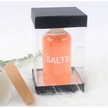패션 투명 쿠키 캔들 선물 케이스 통 5개 화이트, 사각 7.5x10cm 브라운