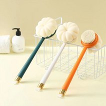 놀자리빙 플라워 양면 손잡이 바디브러쉬 샤워 목욕솔 간편 목욕 등밀이, No.01 양면브러시 화이트