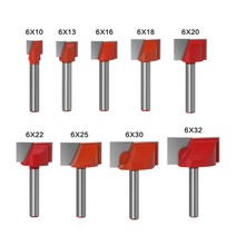 augt 6mm cnc 카바이드 엔드 밀 3d 8mm wood cutters router bit set 청소 하단 밀링 커터 목공 목공 도구, 6mm 9개 세트