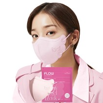 플로우 KF94 천사 새부리형 마스크 ML 중대형, 25매, 핑크