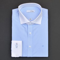 듀퐁셔츠 SE3SM21LS328SBU 23SS 클레릭 스트라이프 캐쥬얼 블루 긴팔 슬림 핏 셔츠