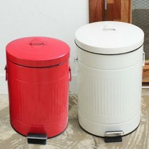 [KT알파쇼핑]페달 양철 휴지통 20L, 레드