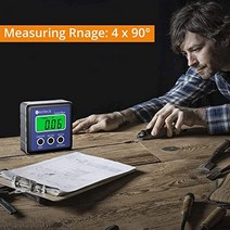 Neoteck 디지털 LCD 각도기 경사계 경사계 방수 베벨 박스 각도 게이지 버블 레벨 - 블루 -31103, 주황색