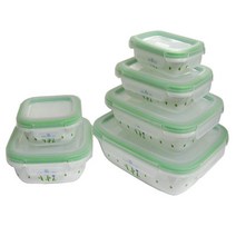 코렐밀폐용기 미제 리틀블루 반찬용기 사이즈선택, 직사각 중-475ml, 1개