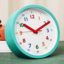 HC 어린이 교육용시계 인테리어 탁상시계 무소음 벽시계 17CM, 옐로우
