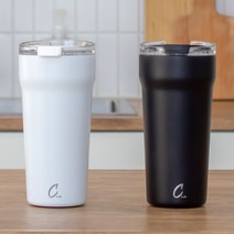 체리스타 씨보틀 세라믹 코팅 보온 보냉 스텐 커피 텀블러 480ml, 블랙