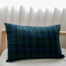 타탄 체크 베개 커버 레드 면플란넬 기모 50x70 사용가능