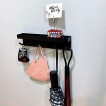 미니플랜 마그네틱 현관 마스크걸이 자석 선반 후크걸이, 블랙