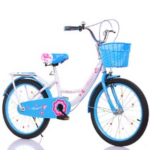 어린이 자전거 여아 10세 이상 3학년 초등학생 자전거 타기 20촌 22촌 어린이 자전거 발자전거, 블루 블랙 타이어_22인치적합135-155cm
