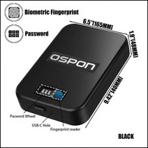 생체 지문 기계 암호 스마트 미니 안전 총 총기 금고 케이스 자동차 현금 돈 ospon, OS300FC-Black 2