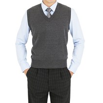 [KT알파쇼핑]남성 국산 울 브이넥 니트 베스트 조끼 JP-VEW-V-차콜