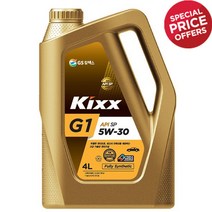 KIXX 킥스 G1 SP 5W30 4L 가솔린 엔진오일 더뉴스파크(가솔린) 킥스G1(4L) 엔진오일 352-A2651, 1개
