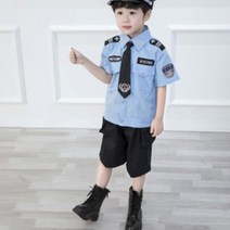 공연복 육일 petty traffic police officer 유니폼 퍼포먼스 남여아동 소경찰 무대 4880218551, 110, 남자타입 :반팔 _반바지 _넥타이