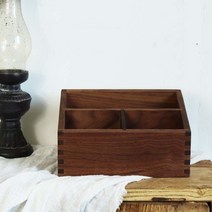 해외 스페이드 우드 수납함 우드 수납함 장붓구멍 구조 삼격목 박스 리모컨-157830, 단일옵션, 단일옵션