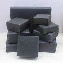 크라프트박스5Pcs 스퀘어 화이트/크래프트/블랙 포장 상자 웨딩 파티 부탁 용품 수제 비누 초콜릿 비행기, 03 black_04 7.5x7.5x3cm