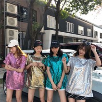 kirahosi 스팽글 반팔 티셔츠