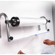 수동 랩핑기 비닐 래핑 랩 걸이 포장용 주방 고정, 벽걸이형 모델(스크래쳐 포함) 필름 폭 35cm 내부용