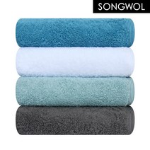 송월타월 항균 코마 40수 200g 수건, 4장, 블루