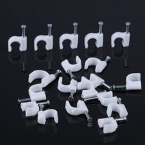 견고한 100pcs 14mm 라운드 스틸 호환 네일 케이블 와이어 벽 교수형 스크류 클립 RG59 RG6 화이트에 대 한, 한개옵션1, 한개옵션0