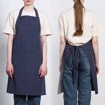 코지 스틸스냅 목끈형 고축사 생활방수 바리스타 앞치마, 네이비, 1개