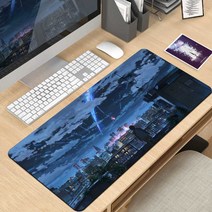 초대형 마우스패드 애니배경 작화 키보드 미끄럼 방지, 시간 터널 300x800mm 4mm