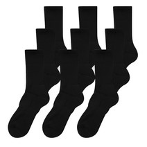 더삭스 솔리드 쿠션 크루삭스 9팩 S, S블랙9팩