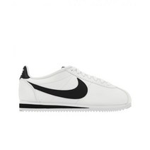 여성용 나이키 정품 클래식 코르테즈 레더 화이트 블랙 여성용 Nike Classic Cortez Leather White Black