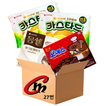 cm전용 박스 27번 대용량 파이 3종 모음 (롯데카스타드 2개+오예스 1개+몽쉘생크림 1개) 합4개, 1세트