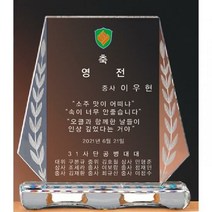 크리스탈 상패 G2212 전역패 영전패 감사패, 단품