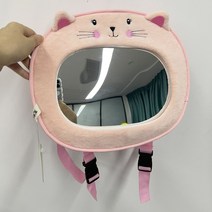 자동차 후방백미러 귀여운 미키캐릭터 뒷자석 안전거울, 1개, 핑크고양이관찰경(거울에 필름 있음)