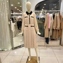 씨씨콜렉트 NC12 컬러 배색 플리츠원피스 C221MSE009