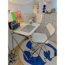 1인테이블 폴딩테이블 메탈 접이식 투명 사각, 원래 투명 스모크 그레이 접이식 테이블