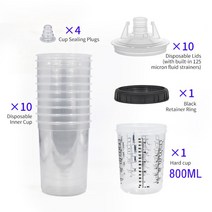 페인트스프레이건165ML/400ML/600ML/800ML 스프레이 건 페인트 탱크 페인트 스프레이 건 믹싱 컵 깨끗한 일, 01 600cc 10pcs