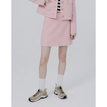 헤지스 여성 WEHOURS핑크 짜임패턴 울혼방 트위드스커트 HSSK2DH80P2 327738