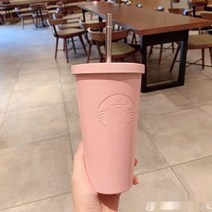 스타벅스텀블러 2022 스텐텀블러 콜드컵, 꽃잎 핑크 473ML 빨대 여신